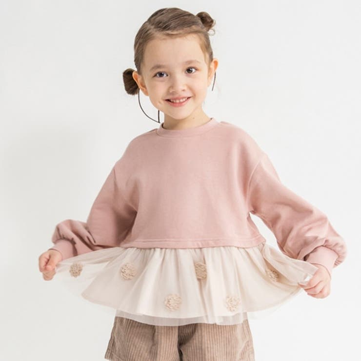 ピンク | 【おそろい】フラワーモチーフ付きチュニック | ブランシェス