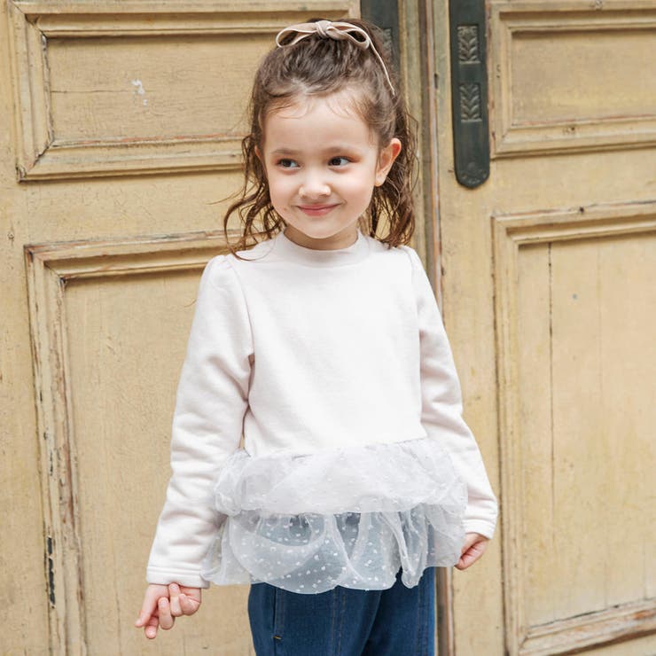 ピンク | 【あったか】裾ドットティアード裏起毛チュニック/150cm/キッズ/女の子 | ブランシェス