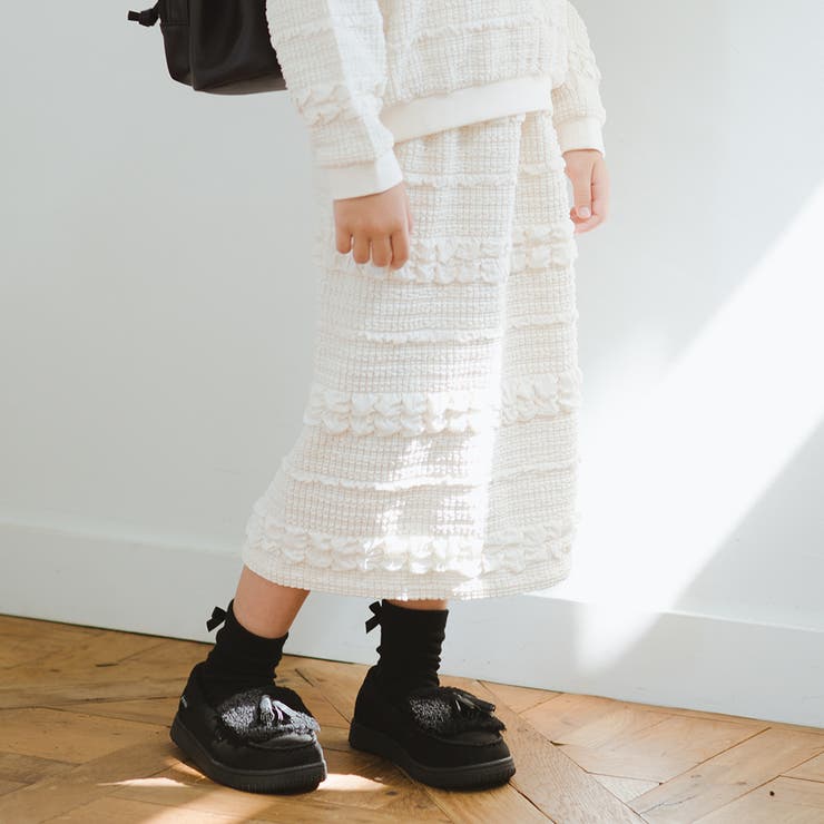 アイボリー | ポコポコ ジャガード スカート/セットアップ可/女の子/150cm | ブランシェス