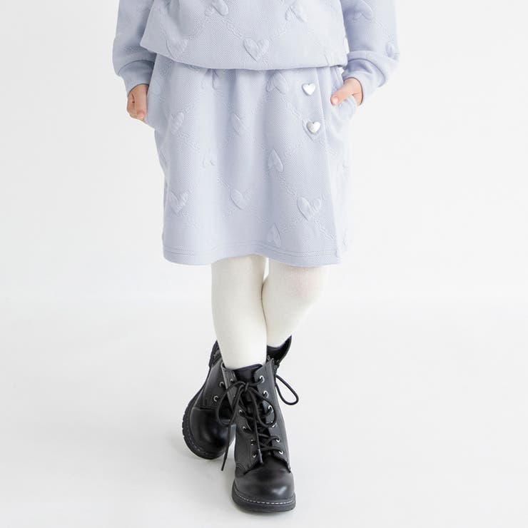 ラベンダー | ハート総柄膨れジャガード スカート/セットアップ可/女の子/キッズ/150cm | ブランシェス