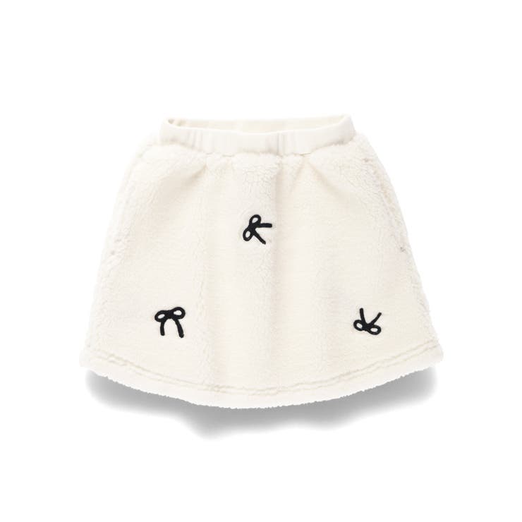 リボン総柄刺しゅうボア スカート セットアップ可 | ブランシェス | 詳細画像2 