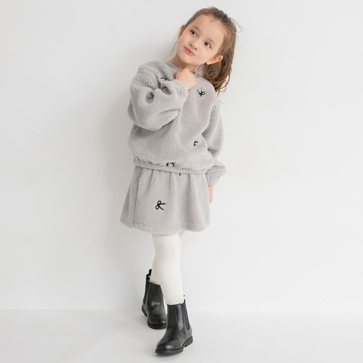 リボン総柄刺しゅうボア スカート セットアップ可 | ブランシェス | 詳細画像8 