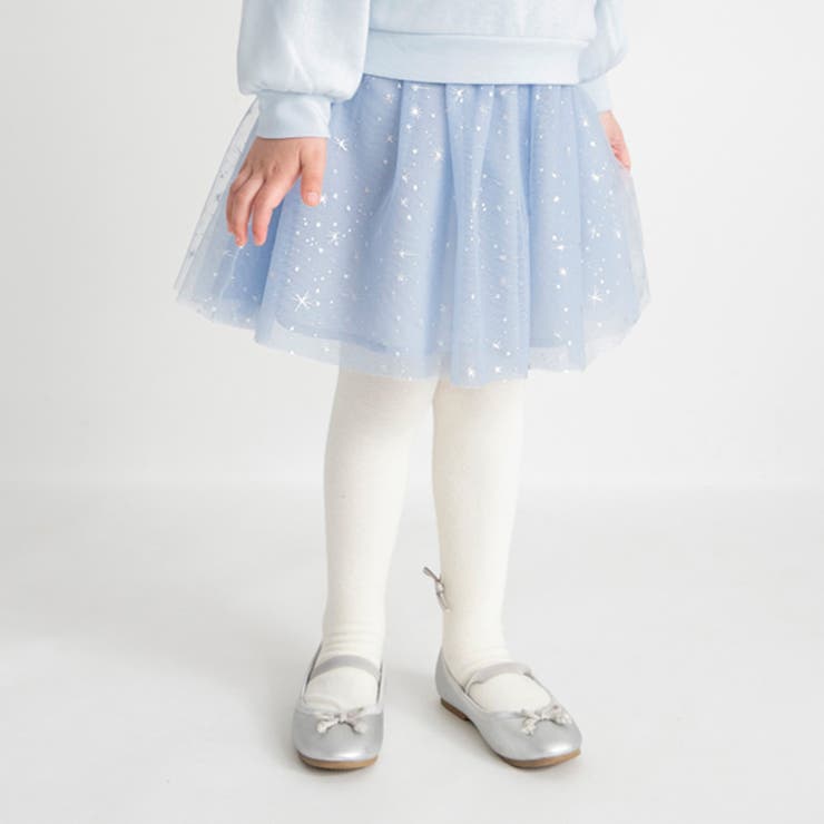 サックス | 箔プリント チュール スカート/キッズ/女の子/プリンセス/L | ブランシェス