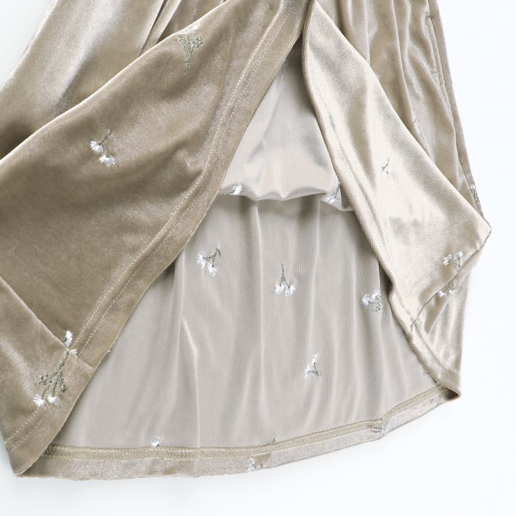 花柄刺しゅうベロア ジャンパースカート キッズ | ブランシェス | 詳細画像10 