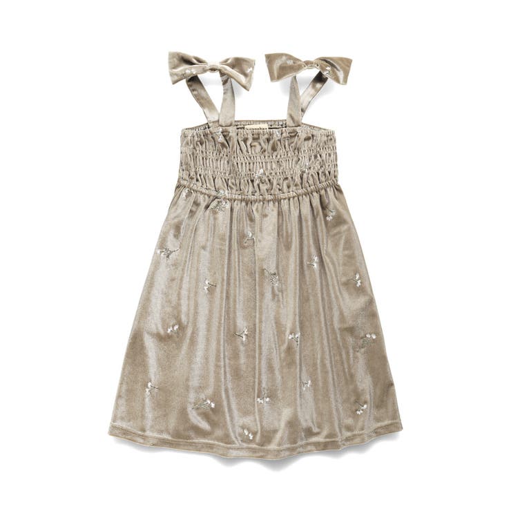 花柄刺しゅうベロア ジャンパースカート キッズ | ブランシェス | 詳細画像2 