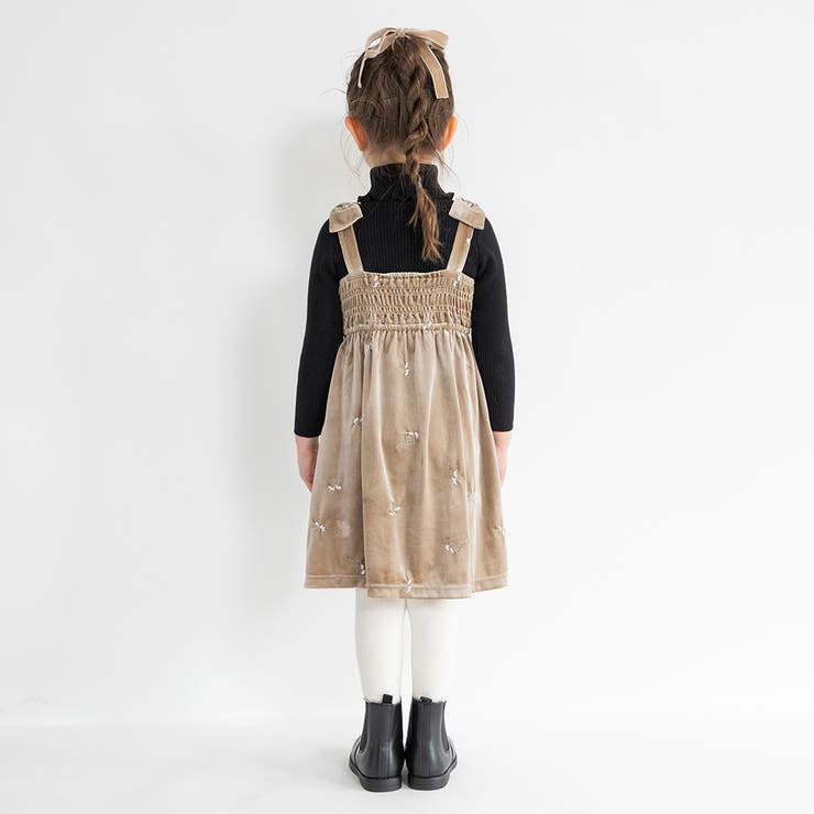 花柄刺しゅうベロア ジャンパースカート キッズ | ブランシェス | 詳細画像5 