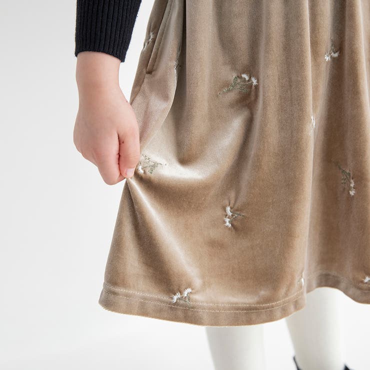 花柄刺しゅうベロア ジャンパースカート キッズ | ブランシェス | 詳細画像6 