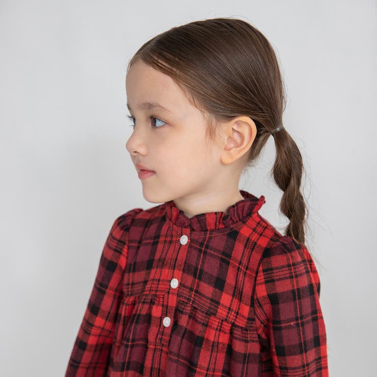 チェック柄胸切替ワンピース/150cm/女の子/起毛 | ブランシェス | 詳細画像6 