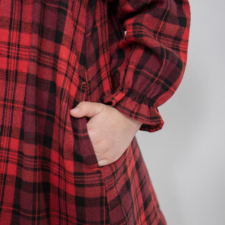 チェック柄胸切替ワンピース/150cm/女の子/起毛 | ブランシェス | 詳細画像7 