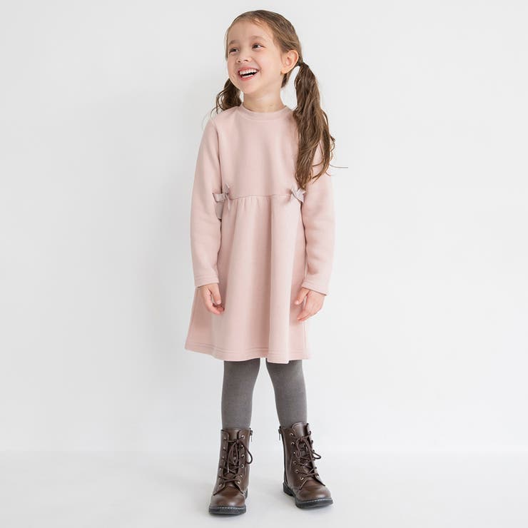ピンク | 【あったか】ウエスト リボン裏起毛ワンピース/キッズ/女の子/150cm | ブランシェス