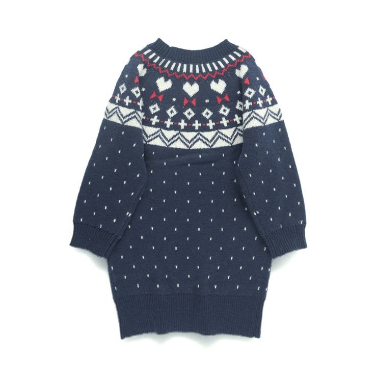 【マシンウォッシャブル】ノルディック風ハート柄ニットワンピース | ブランシェス | 詳細画像20 