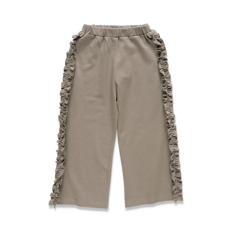 ブラウン | サイド フリル パンツ/女の子/ワイド パンツ/ロングパンツ/150cm | ブランシェス