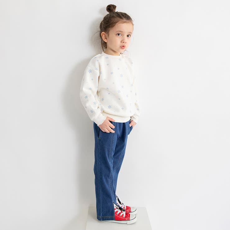 スリット入りフレア裏起毛パンツ デニム ロングパンツ | ブランシェス | 詳細画像17 