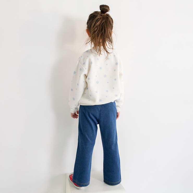 スリット入りフレア裏起毛パンツ デニム ロングパンツ | ブランシェス | 詳細画像18 