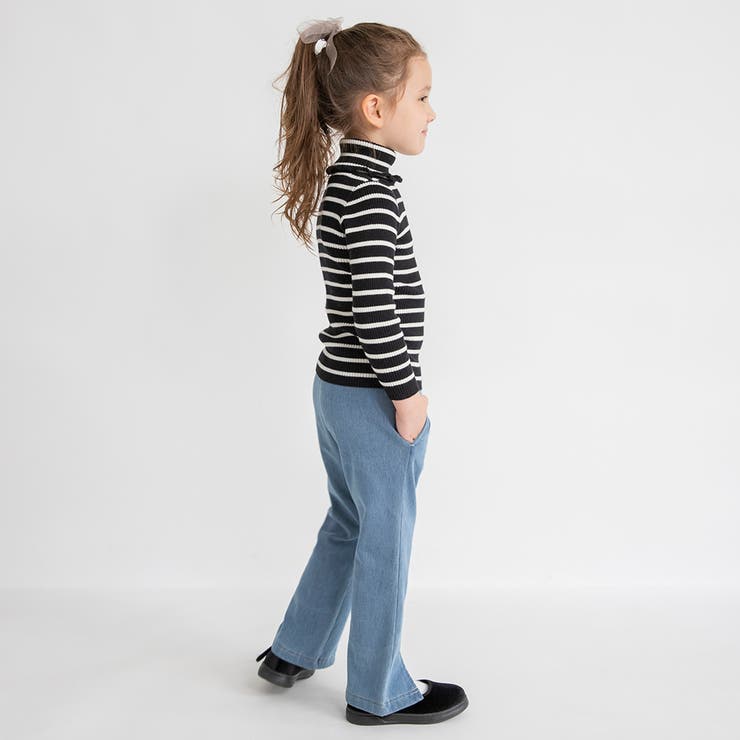 スリット入りフレア裏起毛パンツ デニム ロングパンツ | ブランシェス | 詳細画像5 