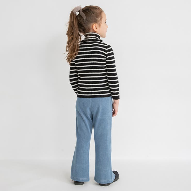 スリット入りフレア裏起毛パンツ デニム ロングパンツ | ブランシェス | 詳細画像6 