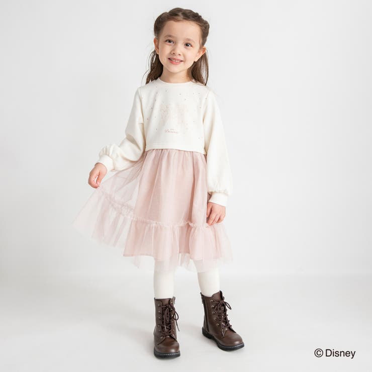 裏起毛チュール ドッキング ワンピース | ブランシェス | 詳細画像10 