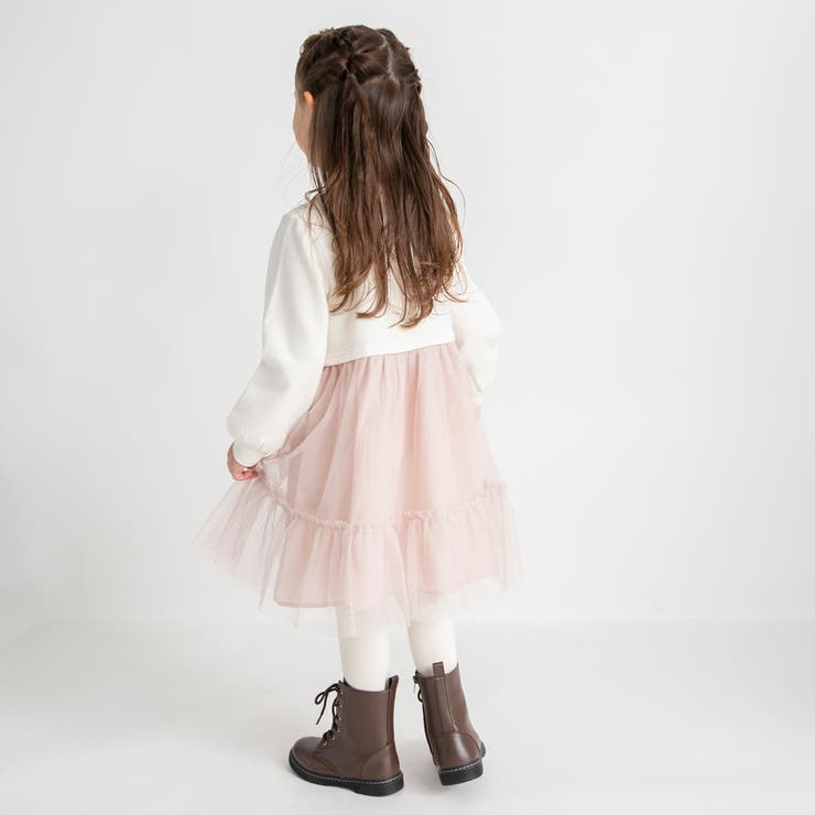 裏起毛チュール ドッキング ワンピース | ブランシェス | 詳細画像12 