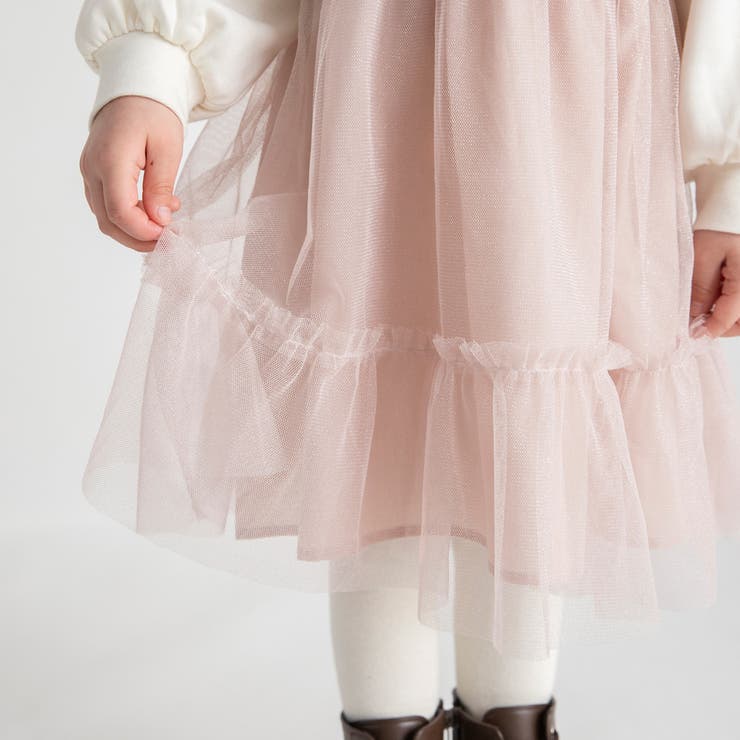 裏起毛チュール ドッキング ワンピース | ブランシェス | 詳細画像14 
