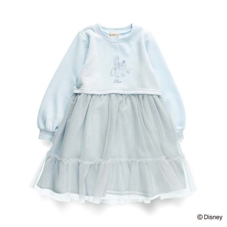 裏起毛チュール ドッキング ワンピース | ブランシェス | 詳細画像2 