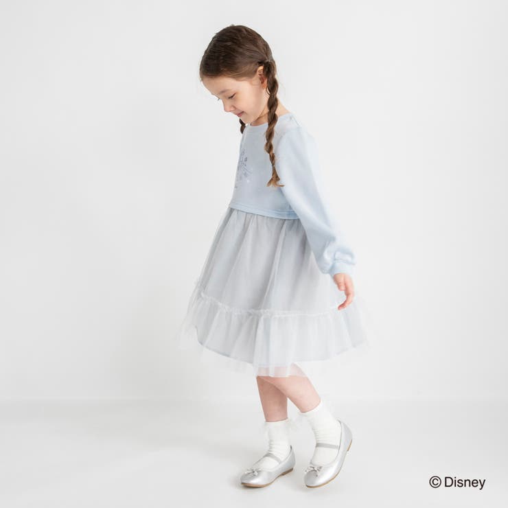 裏起毛チュール ドッキング ワンピース | ブランシェス | 詳細画像5 