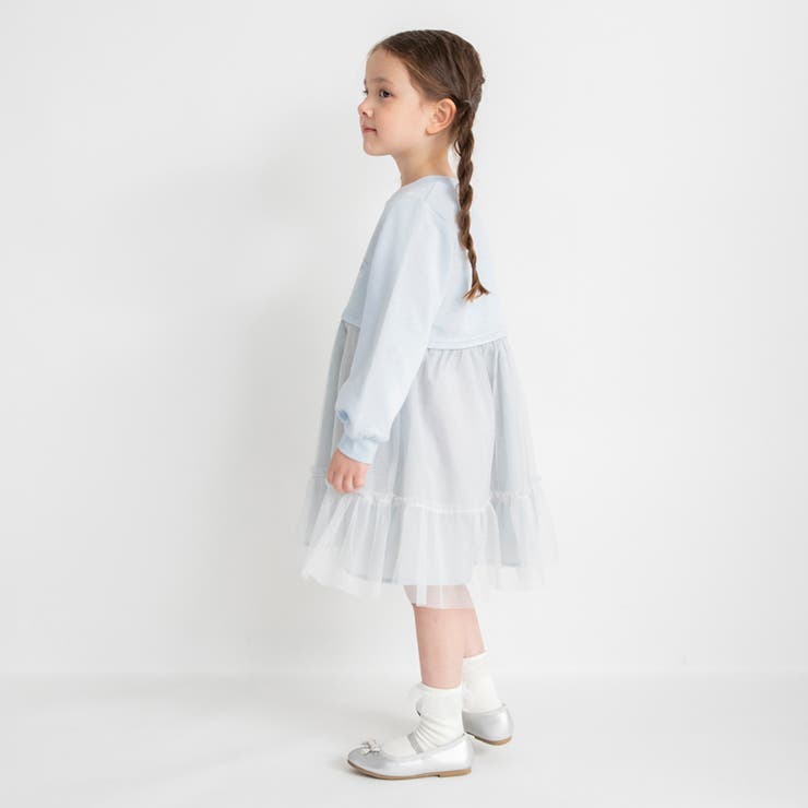 裏起毛チュール ドッキング ワンピース | ブランシェス | 詳細画像6 