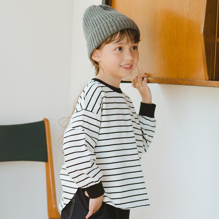 ボーダー | BIGシルエット長袖Tシャツ | ブランシェス