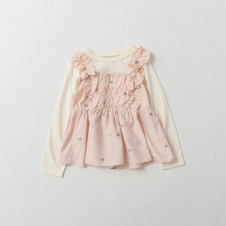ピンク | ハート柄刺しゅうドッキングチュニック | ブランシェス