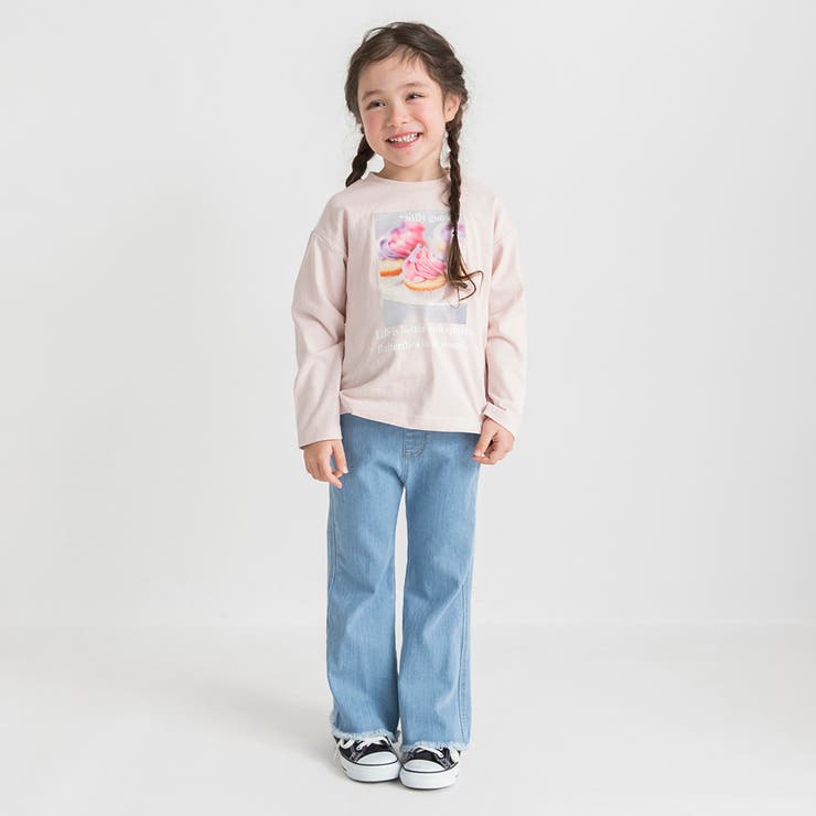 裾フリンジフレアデニムパンツ | ブランシェス | 詳細画像3 