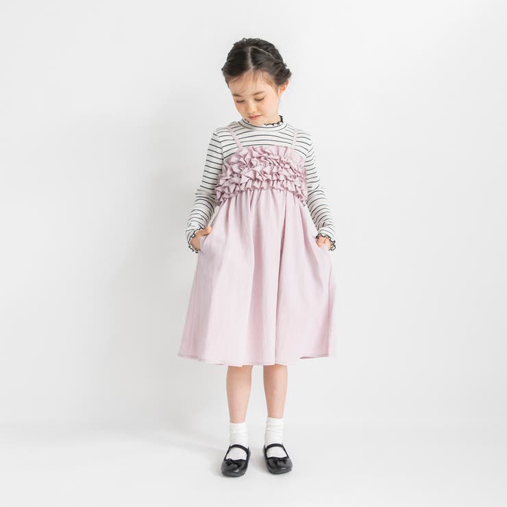 ラベンダー | 【プチレディ/おそろい】胸フリルキャミワンピース | ブランシェス