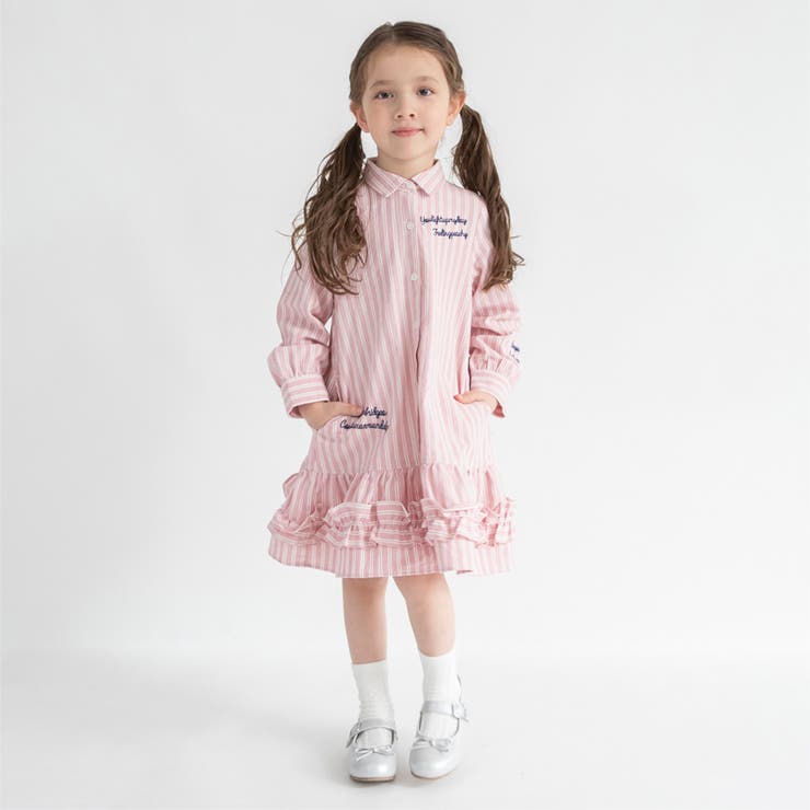 【おそろい】ストライプ柄ロゴ刺しゅうワンピース キッズ 女の子 | ブランシェス | 詳細画像10 