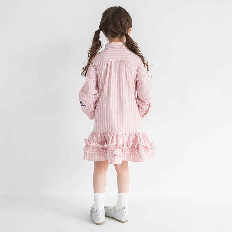 【おそろい】ストライプ柄ロゴ刺しゅうワンピース キッズ 女の子 | ブランシェス | 詳細画像14 