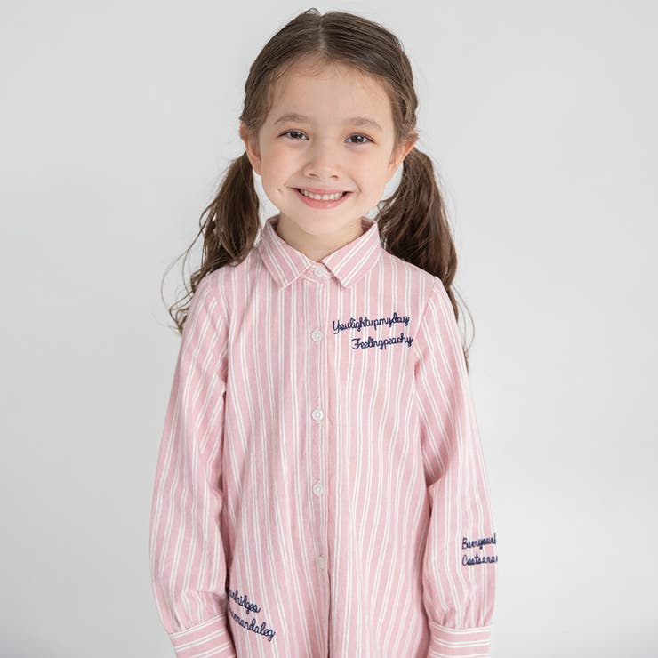 【おそろい】ストライプ柄ロゴ刺しゅうワンピース キッズ 女の子 | ブランシェス | 詳細画像15 