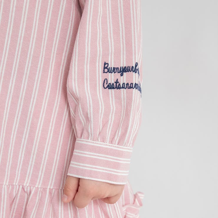 【おそろい】ストライプ柄ロゴ刺しゅうワンピース キッズ 女の子 | ブランシェス | 詳細画像16 
