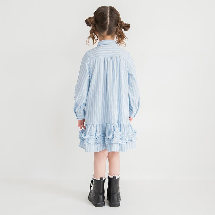 【おそろい】ストライプ柄ロゴ刺しゅうワンピース キッズ 女の子 | ブランシェス | 詳細画像6 