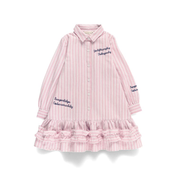 【おそろい】ストライプ柄ロゴ刺しゅうワンピース キッズ 女の子 | ブランシェス | 詳細画像9 