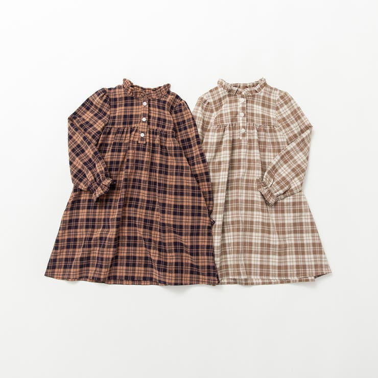 チェック柄胸切替ワンピース | ブランシェス | 詳細画像10 