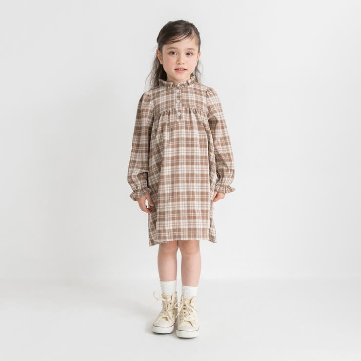 チェック柄胸切替ワンピース | ブランシェス | 詳細画像3 