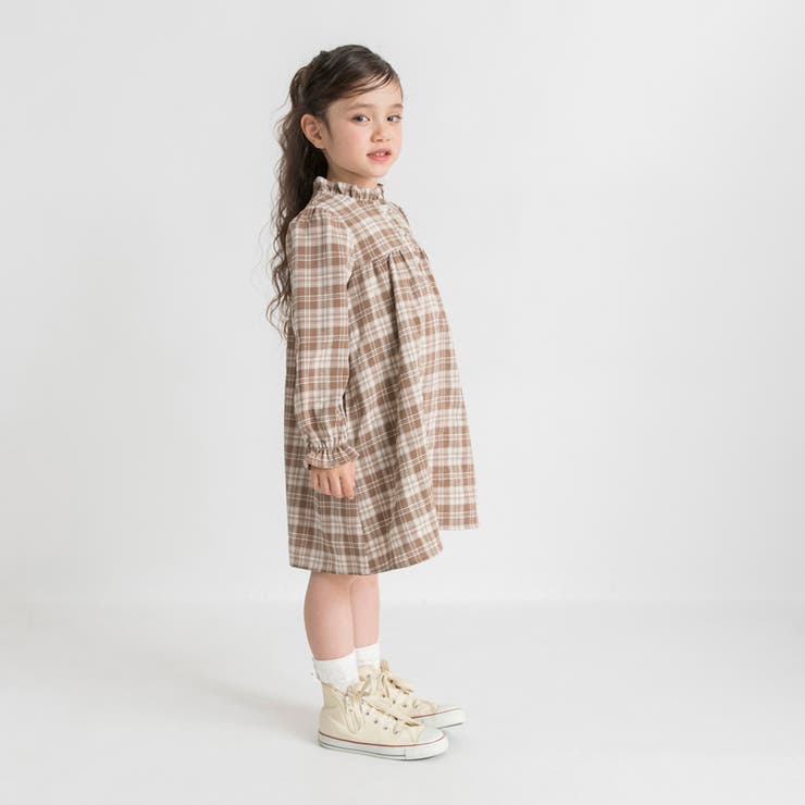 チェック柄胸切替ワンピース | ブランシェス | 詳細画像7 