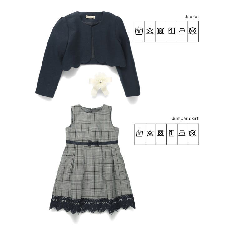 ジャケット＋グレンチェックジャカード ワンピース＋コサージュ 入園 | ブランシェス | 詳細画像11 
