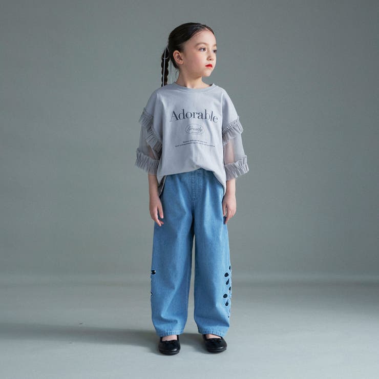 【WEB限定】チュール切り替え半袖Tシャツ | ブランシェス | 詳細画像3 