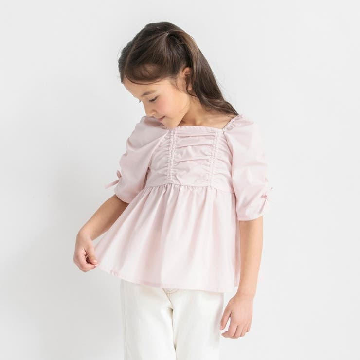 【プチレディ/おそろい】シャーリングリボンチュニック | ブランシェス | 詳細画像1 