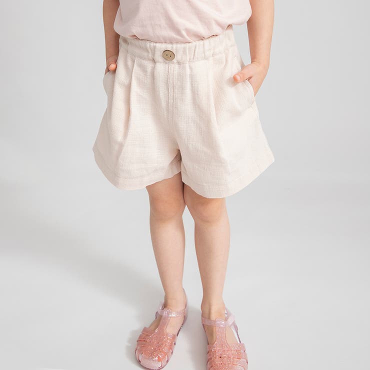 ピンクベージュ | 【爽パン/綿100％】パナマ織りショートパンツ | ブランシェス