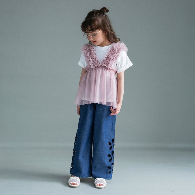 【WEB限定】お花カットモチーフデニムパンツ | ブランシェス | 詳細画像16 