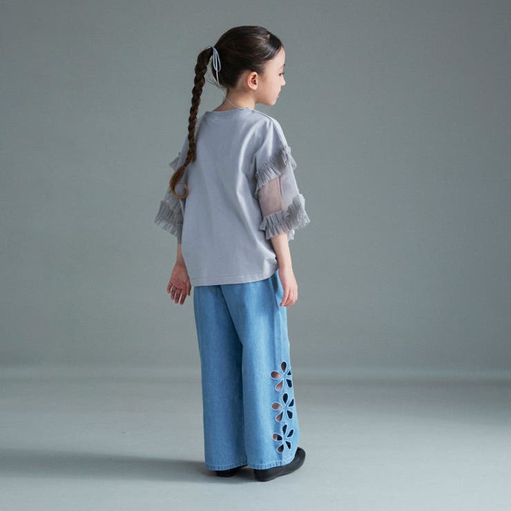 【WEB限定】お花カットモチーフデニムパンツ | ブランシェス | 詳細画像6 