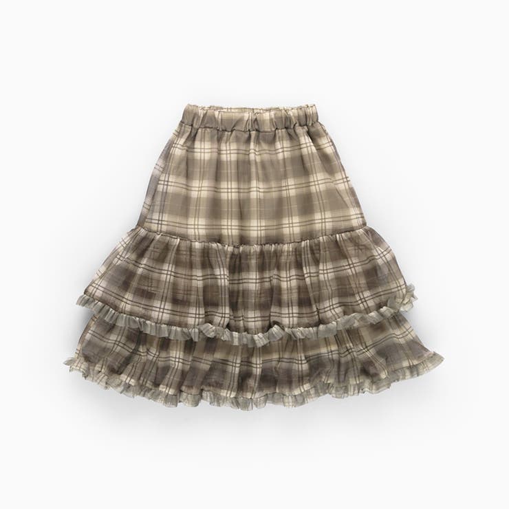 チェックチュールフリルティアードスカート | ブランシェス | 詳細画像2 
