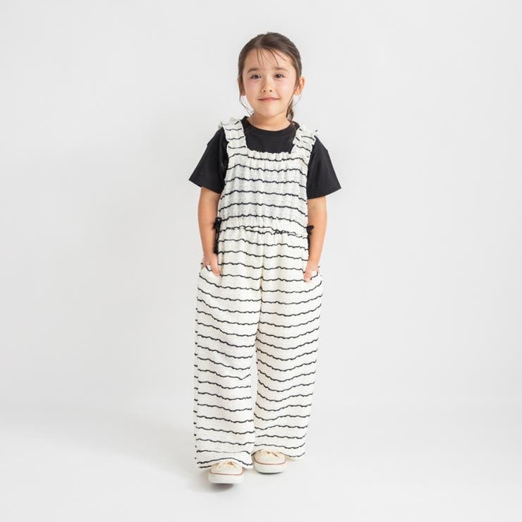 アイボリー | 【おそろい】カットジャガードサロペット | ブランシェス