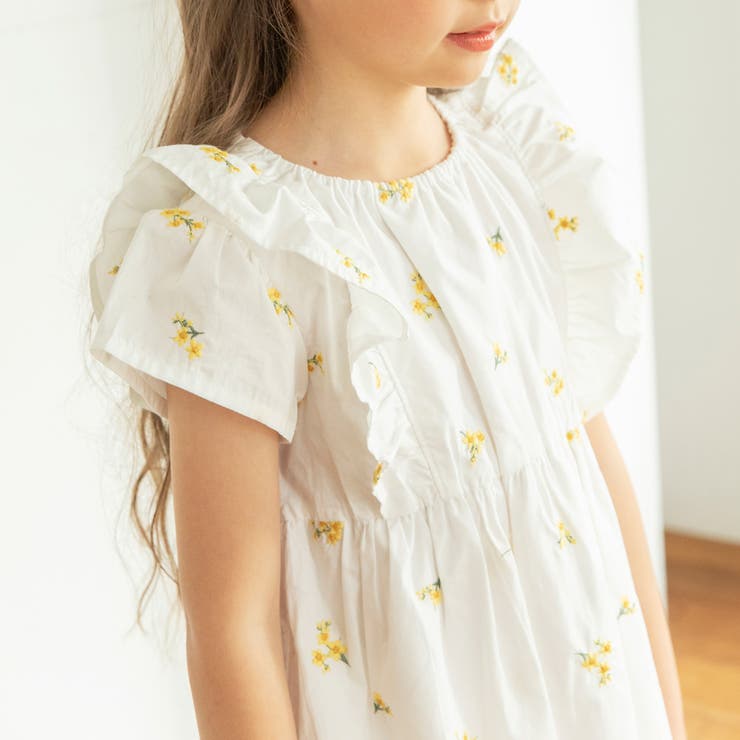 【おそろい】花刺しゅうワンピース キッズ 女の子 | ブランシェス | 詳細画像9 