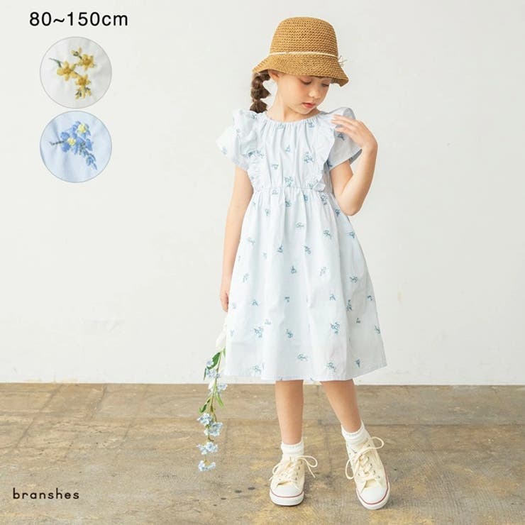 【おそろい】花刺しゅうワンピース キッズ 女の子 | ブランシェス | 詳細画像1 