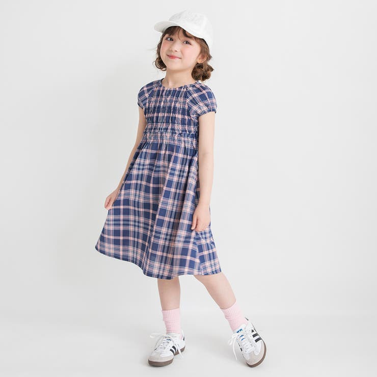 ピンク | 【ときめきワンピース】シャーリング半袖ワンピース | ブランシェス